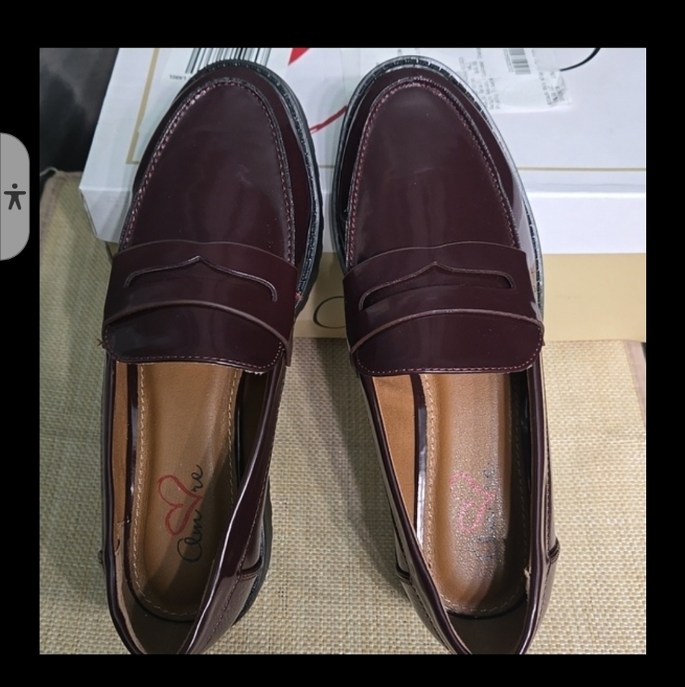 Women's Burgundy Patent Penny Loafers
